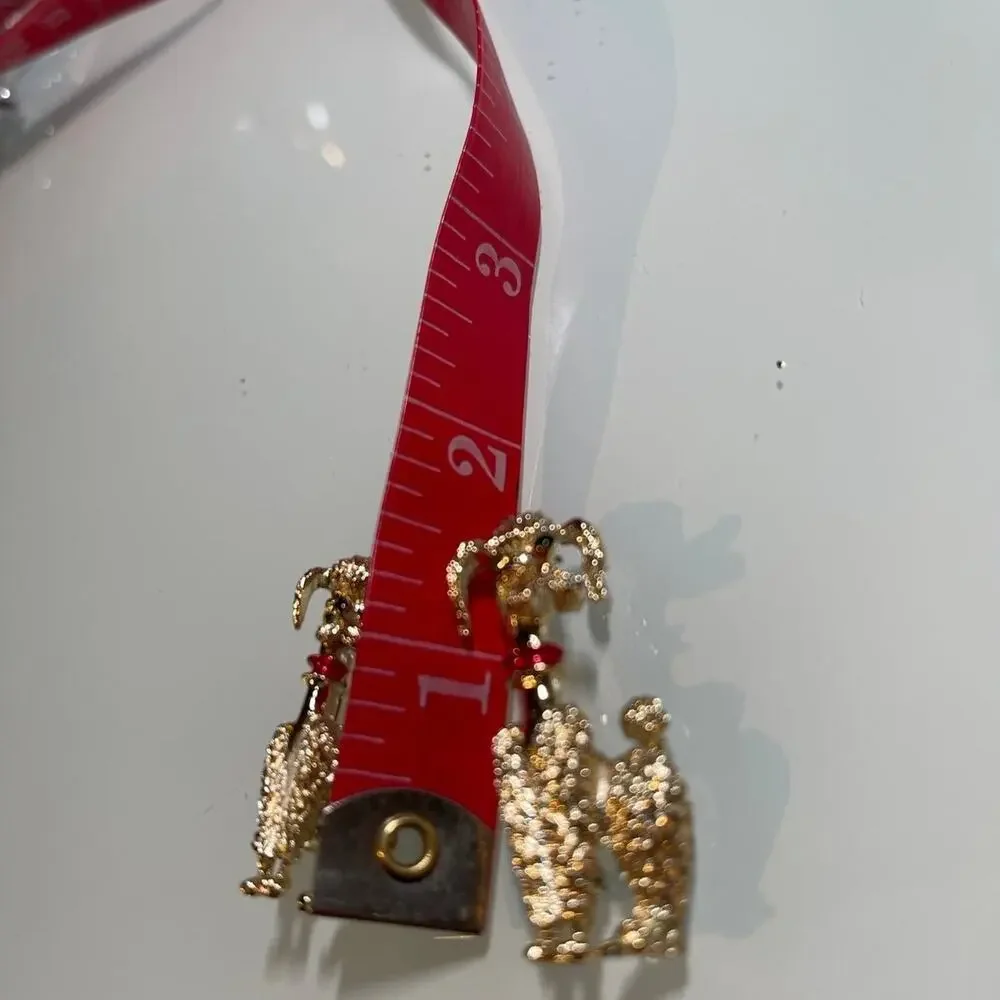 Vintage Poodle brooch pins gold x2